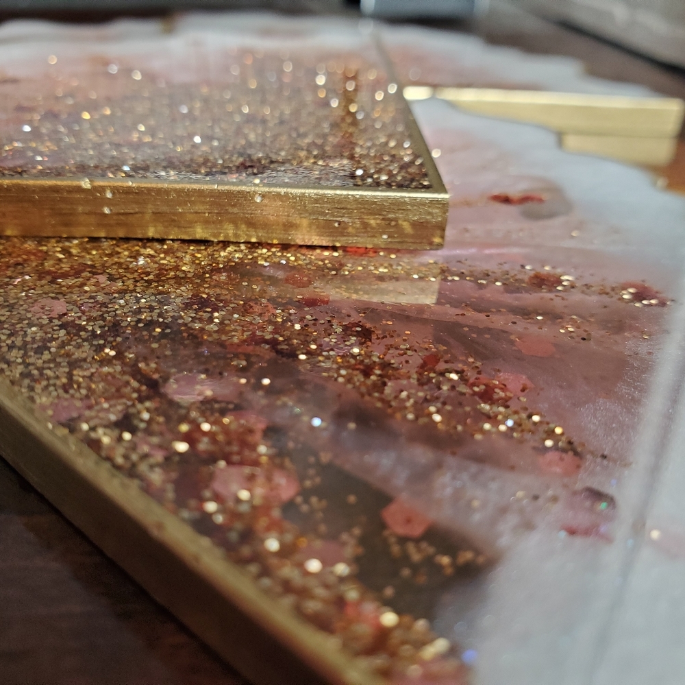 Rose gold Agate Coaster set